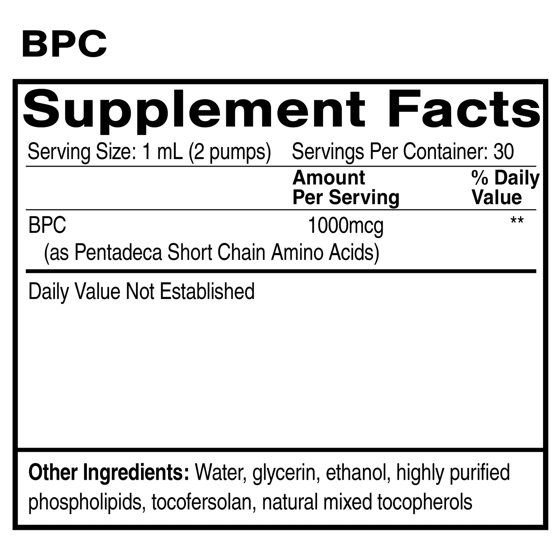 Oral Liposomal BPC - Tissue Healing Support Supplement Oral Liposomal BPC - Tissue Healing Support Supplement