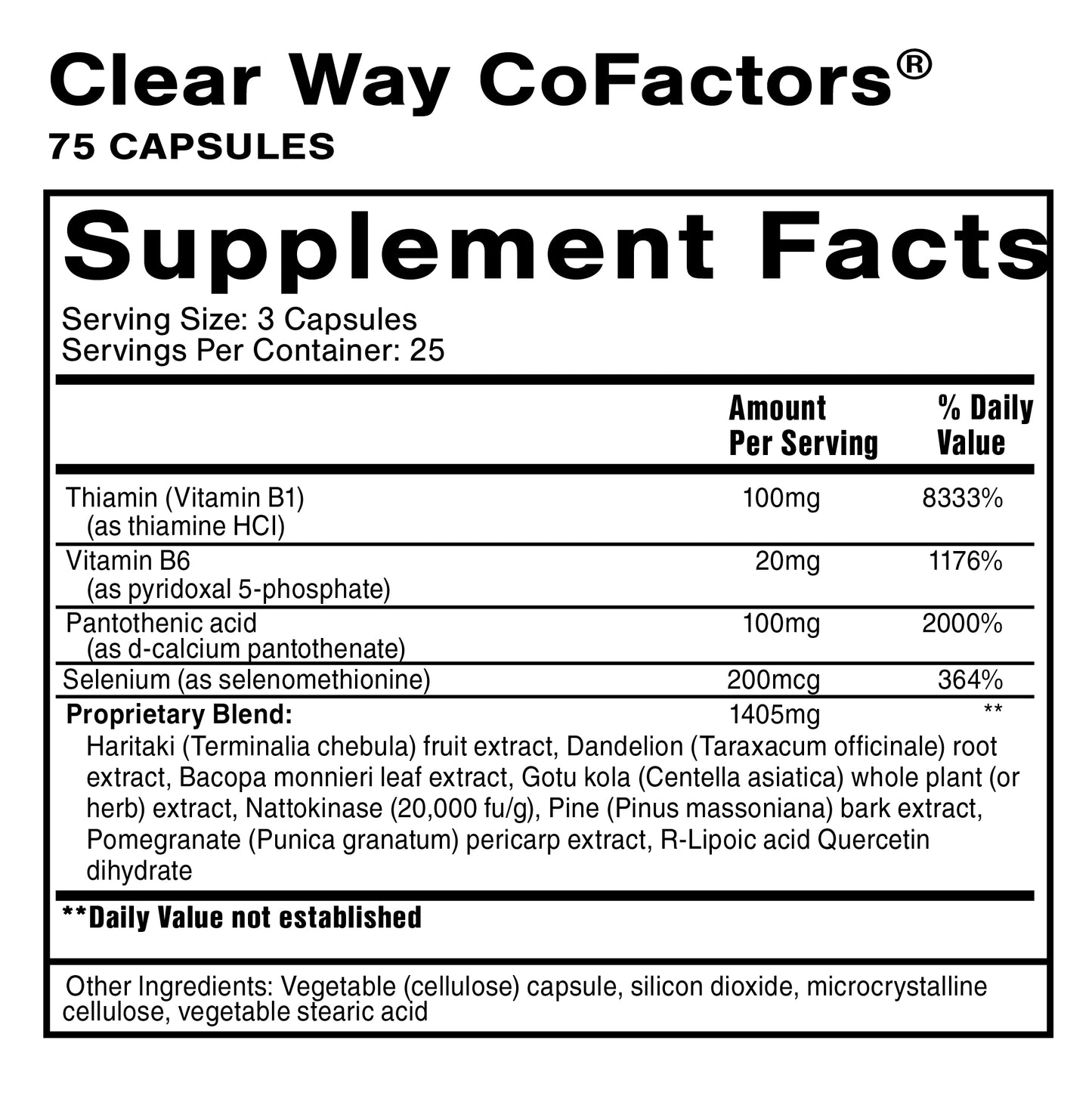 Clear Way Cofactors® 75 Capsules