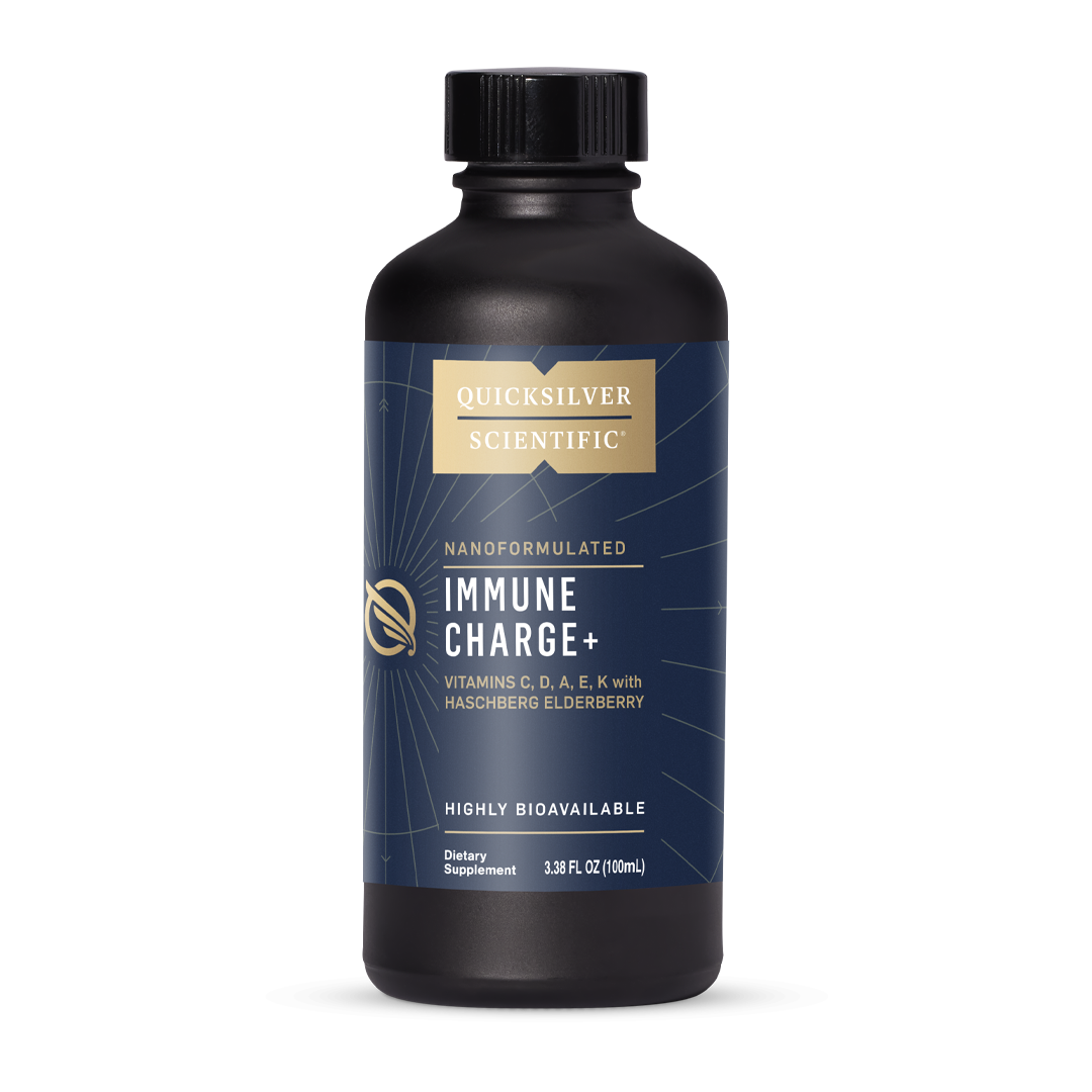 Quicksilver Scientific Nanoformulated Immune Charge Vitamins C, D, A, E, K with Haschberg Elderberry Highly Bioavailable Dietary Supplement 3.38 FL OZ (100mL)