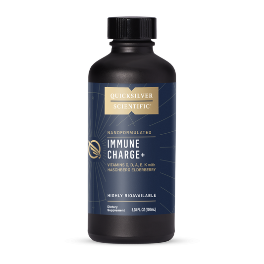 Quicksilver Scientific Nanoformulated Immune Charge Vitamins C, D, A, E, K with Haschberg Elderberry Highly Bioavailable Dietary Supplement 3.38 FL OZ (100mL)