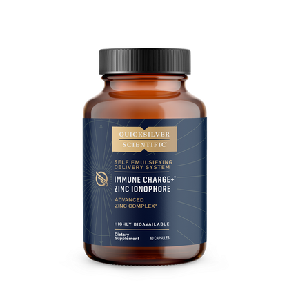 Quicksilver Scientific Self Emulsifying Delivery System Immune Charge Zinc Ionophore Advanced Zinc Complex Highly Bioavailable Dietary Supplement 80 Capsules