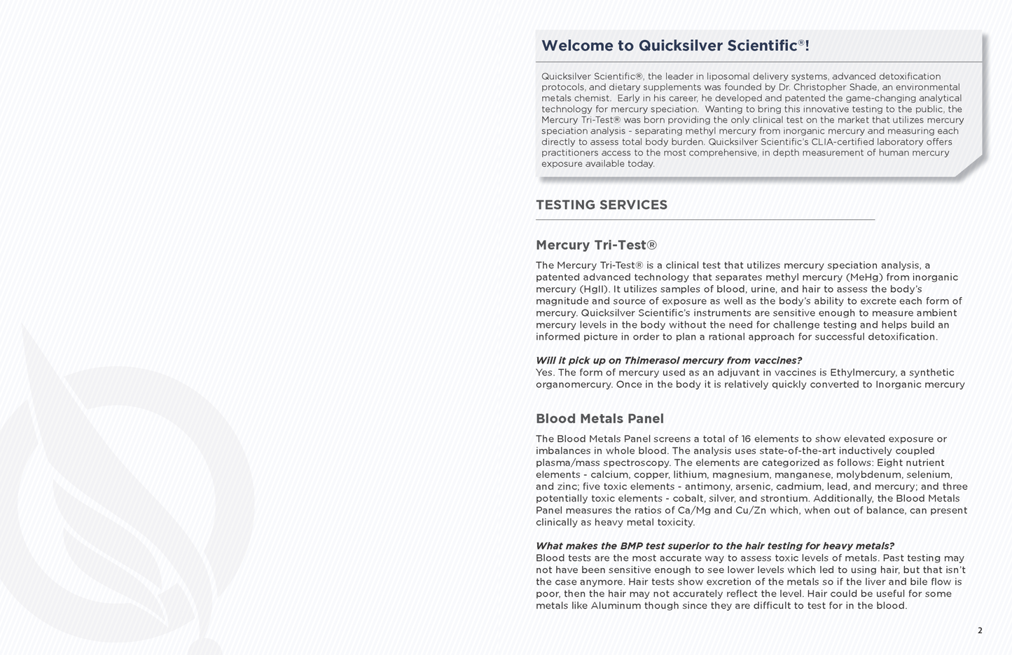 Testing booklet page 2