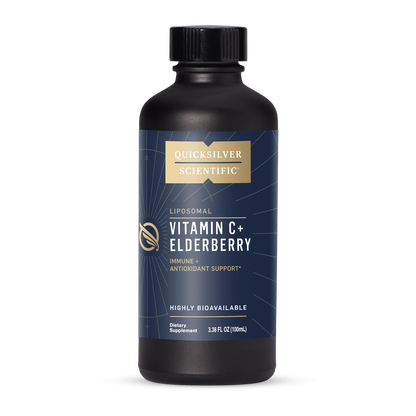 Quicksilver Scientific Liposomal Vitamin C with Elderberry Immune Antioxidant Support Highly Bioavailable Dietary Supplement 3.38 FL OZ (100mL)