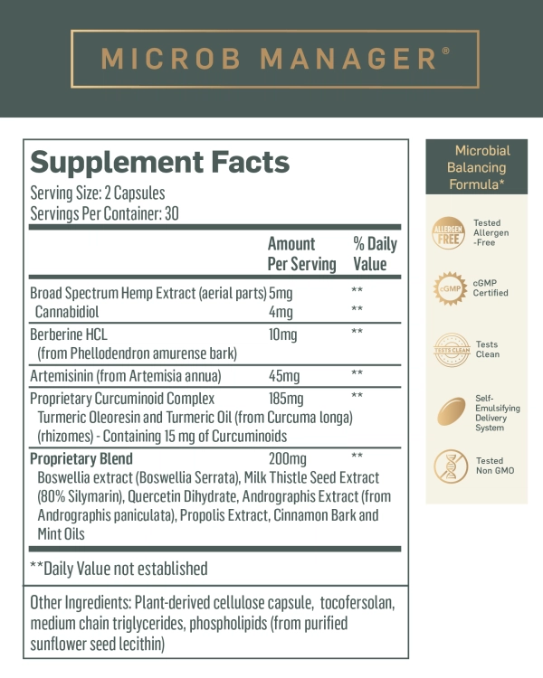 Microb Manager supplement facts