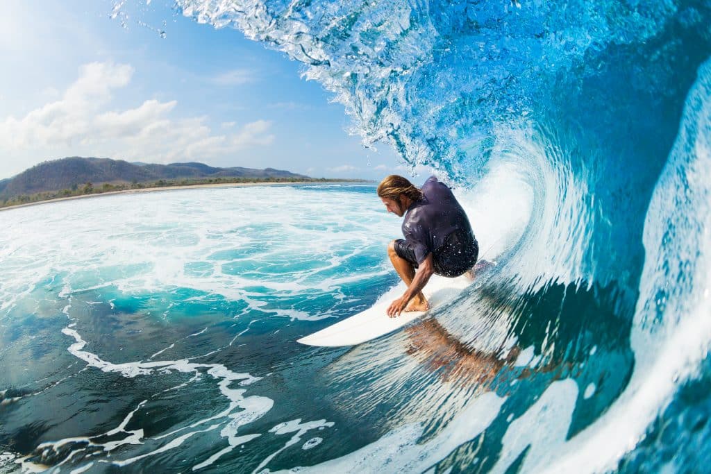 Man surfing waves