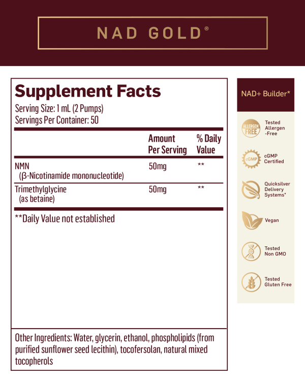 N A D Gold supplement facts
