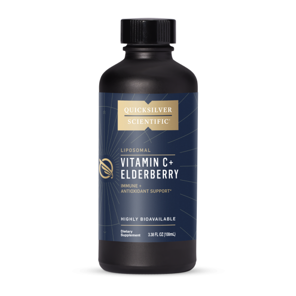 Quicksilver Scientific Liposomal Vitamin C with Elderberry Immune Antioxidant Support Highly Bioavailable Dietary Supplement 3.38 FL OZ (100mL)