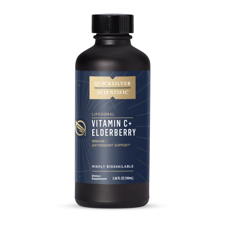 Quicksilver Scientific Liposomal Vitamin C with Elderberry Immune Antioxidant Support Highly Bioavailable Dietary Supplement 3.38 FL OZ (100mL)