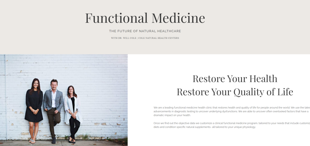 Functional Medicine article with Dr Cole